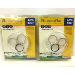 Platinum Plus Lens Filter 28 30 30.5 Ultraviolet UV By Sunpak Lot of 2 New